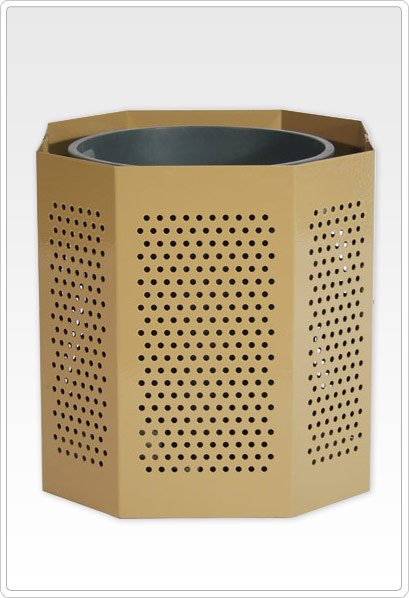 Perforated Steel Trash Can