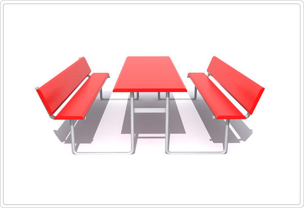 Rectangular Picnic Table w/Back