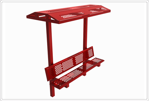 8' Single Bench with Shade